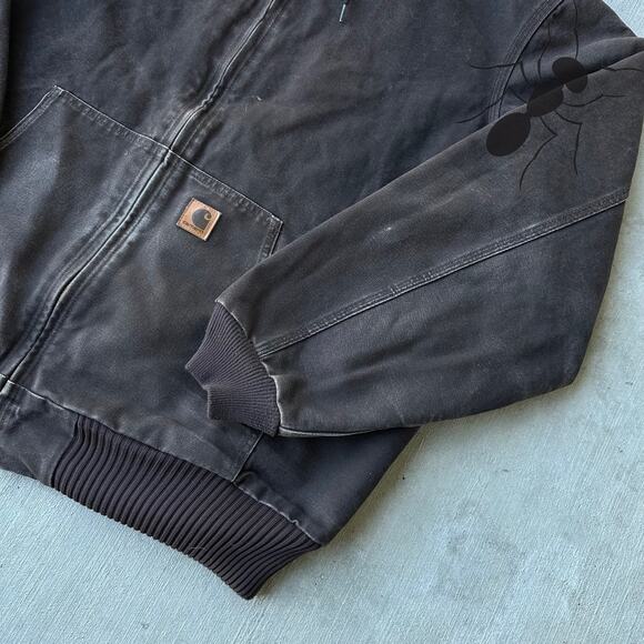 Vintage Y2K Carhartt J130 DKB brown hooded work wear jacket - Picture 4 of 10